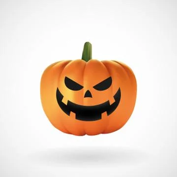Halloween pumpkin with white background, vector Stock Illustration