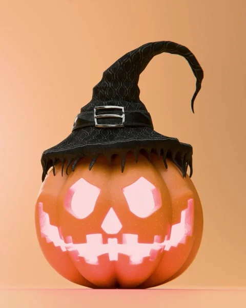 Halloween pumpkin in a witch hat  Stock-Footage 318380910