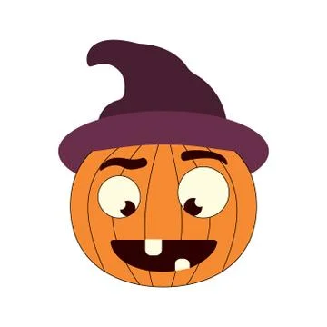 Halloween pumpkin in witch hat. Stock Illustration