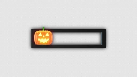 Halloween Pumpking Loading Bar Alpha Channel Stock Footage 232805606