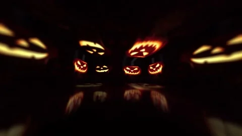 Halloween Pumpkins in a 3D animation Stock Footage 233675402