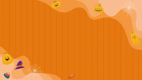 Halloween pumpkins and witch hat background. Stock Footage 318467793