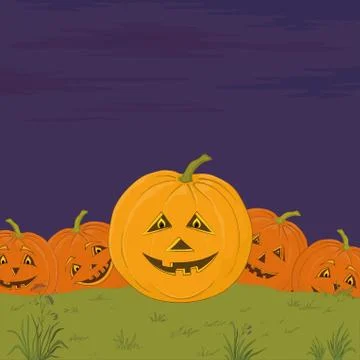 Halloween pumpkins army Stock Illustration