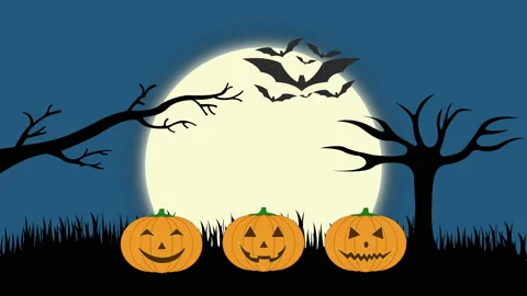 Halloween pumpkins background animation Stock Footage