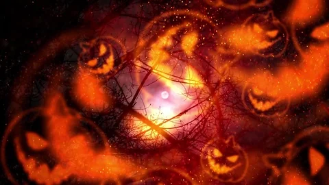 Halloween pumpkins  background Video stock 80894498
