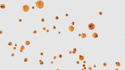 Halloween Pumpkins Explosion on Alpha Channel Stock Footage 252557322