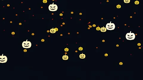 Halloween pumpkins falling animation, spooky holiday celebration Stock Footage 340564116