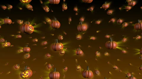 Halloween Pumpkins Falling Background Stock Footage 31926877