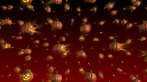 Halloween Pumpkins Falling Background Stock Footage 31951842
