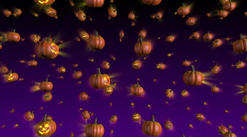 Halloween Pumpkins Falling Background Stock Footage 31952925
