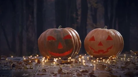 Halloween pumpkins Video stock 81596098