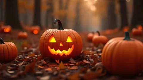 Halloween pumpkins Stock Footage 287414666