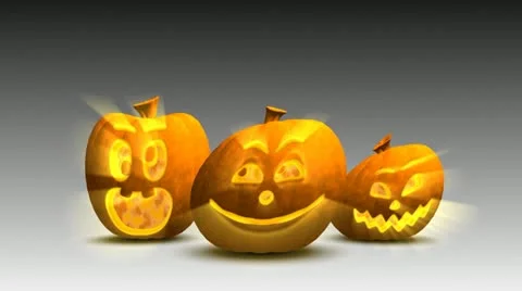Halloween pumpkins having fun, loop Stockbeeldmateriaal 11498223
