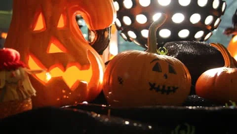 Halloween Pumpkins Holiday Fun Stock Footage 9564944