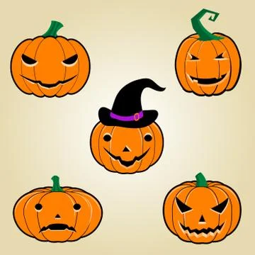 Halloween Pumpkins Stock Illustration