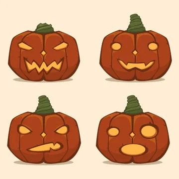 Halloween Pumpkins Stock Illustration