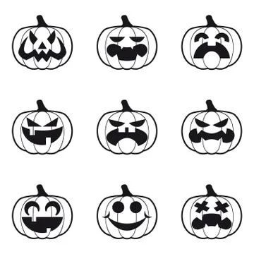 Halloween Pumpkins 스톡 일러스트