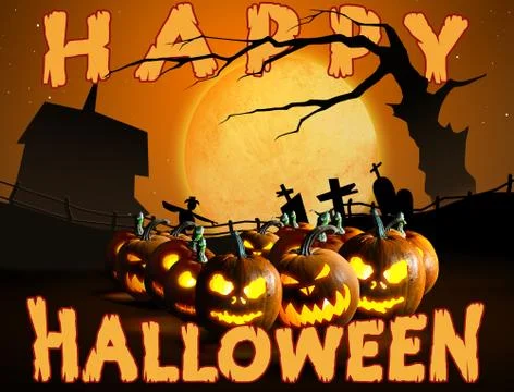 Halloween pumpkins Stock Illustration