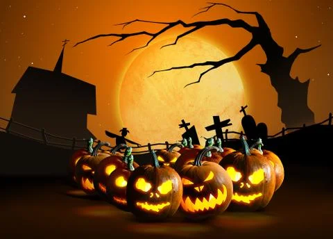 Halloween pumpkins Stock Illustration