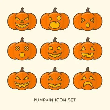 Halloween pumpkins Stock Illustration