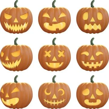 Halloween pumpkins Stock Illustration