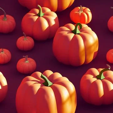 Halloween Pumpkins Illustration Seamless Pattern Tile Stock Illustration