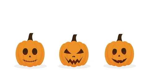 Halloween pumpkins isolated on white background. 스톡 동영상 253658584