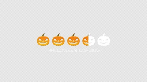 Halloween pumpkins loading bar, isolated on a transparent background Stock Footage 141752393
