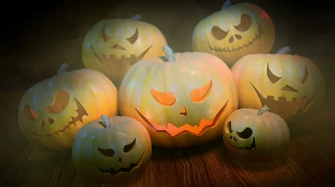 Halloween Pumpkins loopable background Stock Footage 42412145