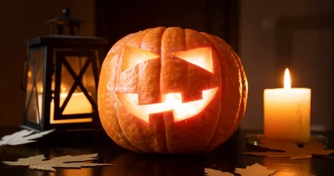 Halloween pumpkins or Jack o'Lantern Stock Footage 116625852