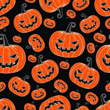 Halloween Pumpkins  Pattern Stock Illustration