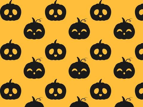 Halloween pumpkins pattern. Vector illustration イラスト素材