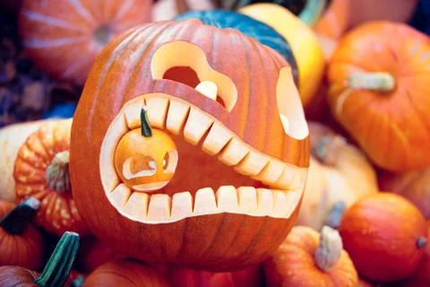 Halloween pumpkins Stock Photos