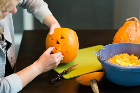 Halloween pumpkins Stock Photos