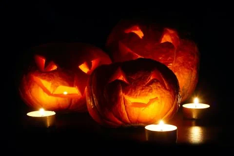 Halloween pumpkins Stock Photos