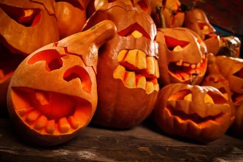 Halloween pumpkins Stock Photos