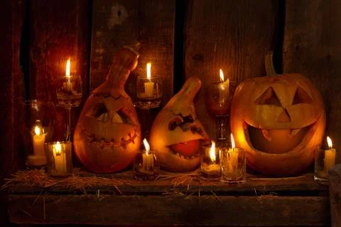 Halloween pumpkins Stock Photos
