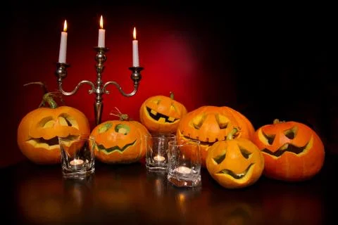 Halloween pumpkins Stock Photos