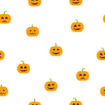Halloween pumpkins seamless pattern Stock Illustration