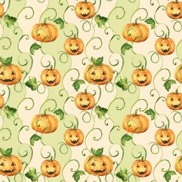 Halloween pumpkins. Seamless pattern Stock-Illustration