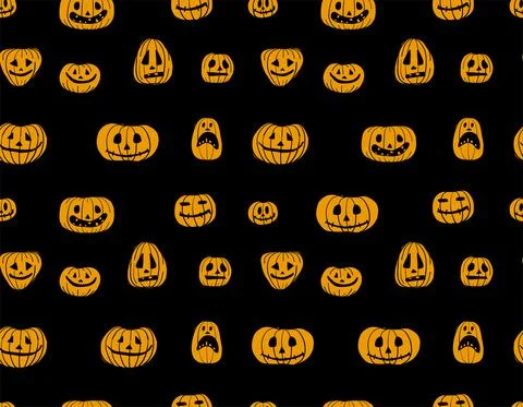 Halloween pumpkins, seamless pattern for your design Stock Illustration