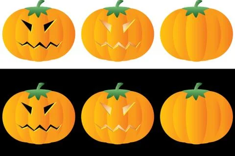 Halloween pumpkins. set. Stock Illustration