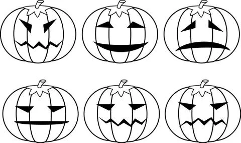 Halloween pumpkins. Set. Stock Illustration