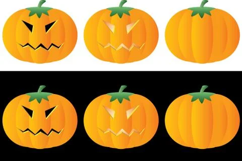 Halloween pumpkins. Set. Stock Illustration