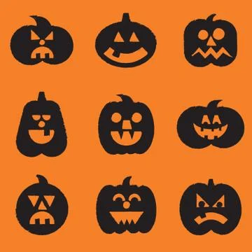 Halloween Pumpkins Set Stock Illustration