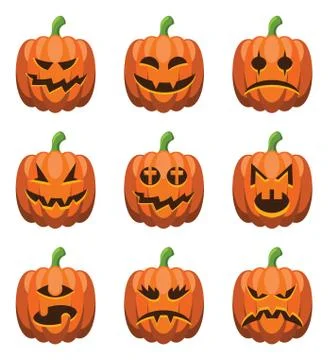 Halloween Pumpkins Set Illustrazione stock