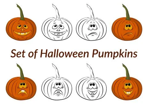 Halloween Pumpkins Set Illustrazione stock
