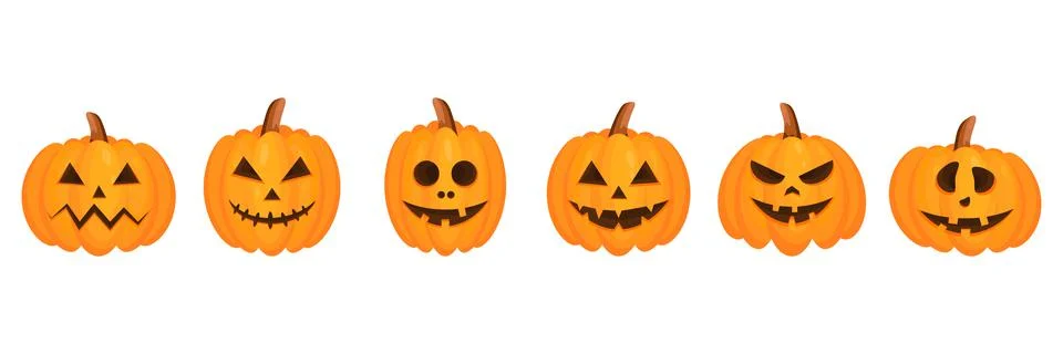 Halloween pumpkins set. Stock Illustration