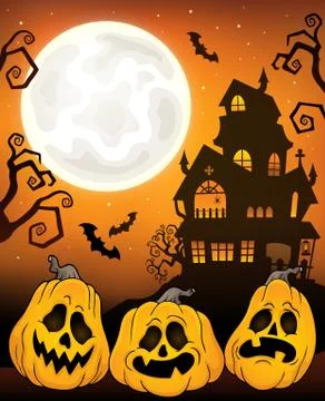 Halloween pumpkins theme image - eps10 vector illustration. Stock Illustration