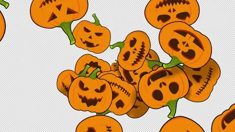 Halloween Pumpkins Transitions 4 Pack Stock Footage 218776014